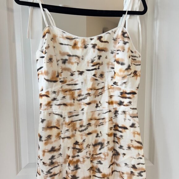 844 Christy Lynn Luisa Printed Linen Dress - Tiger Print Size Medium Color White - Picture 2 of 6